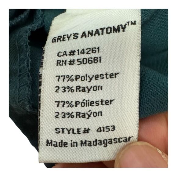 Grey's Anatomy Women's Scrub Top Medical Uniform Forest Green V-Neck - Picture 6 of 8